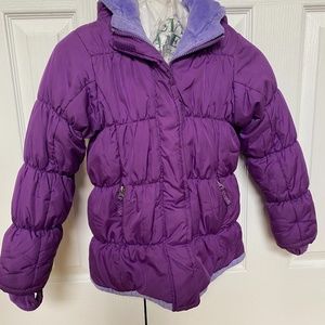 Lands End Girls royal purple puffer coat